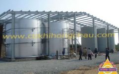 The process of installing silo contains slag