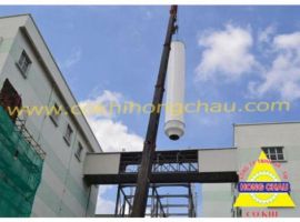 The process of erecting Silo 75 tons in structural steel frame