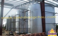 The process of installing silo contains slag