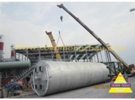 The process of installing silo contains slag